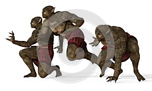 3D Illustration Of A Mutants Monster Isolated on White photo