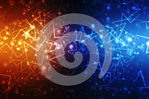 2d illustration Network community concept . Mixed media, Network Connection Concept