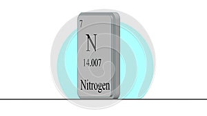 Nitrogen. Element of the periodic table of the Mendeleev system