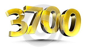 Number 3700 gold 3d.
