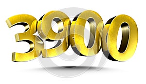 Number 3900 gold 3d.