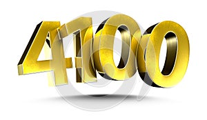 Number 4100 gold 3d.