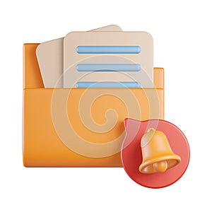 Folder Notification Alert 3D Icon