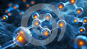 A 3D illustration of an organic molecule.