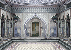 Trojrozměrný ilustrace orientální palác 