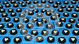 3D illustration Pattern With Blue And Black Plastic Cubes