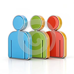 People users 3D icon illustration isolated on white background