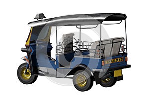 3d illustration. perspective view . Thailand three wheel native taxi, Thailand Tuk Tuk,Asia, Bangkok, Concept THAILAND TRAVEL .