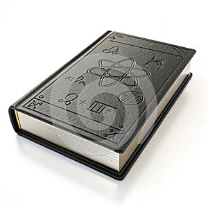 3D illustration of physics book icon isolated on white background