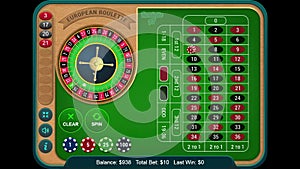 Playing Online Casino Gambling Roulette Wheel Game On The Digital Tablet