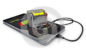 3d Illustration of Power Bank Accumulator Battery Phone Charger