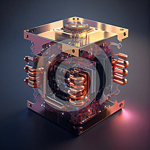 3d illustration of quantum computer
