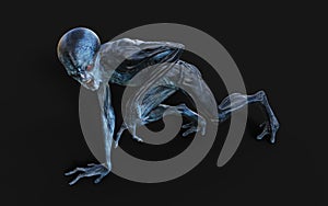 A Red eyes alien pose