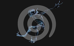 A Red eyes alien pose