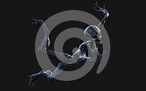 A Red eyes alien pose