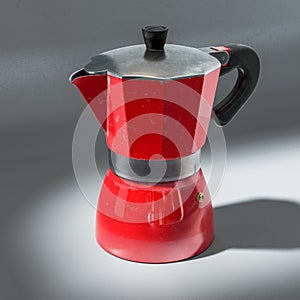 Red moka pot photo