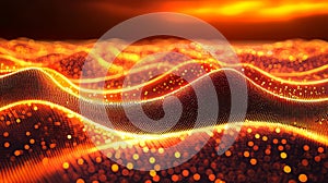 3D illustration with red plastic shiny background and latex glossy texture pattern.