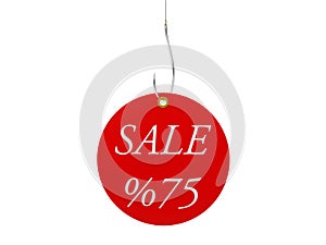 3d illustration of red sale tag