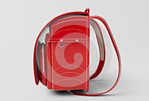 3d illustration red school backpack Isolated on White Background