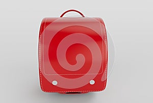3d illustration red school backpack Isolated on White Background