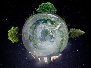 3d illustration of reforest planet earth photo