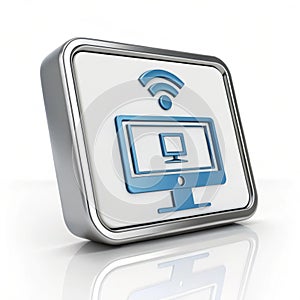 3D illustration of remote access icon isolated on white background photo