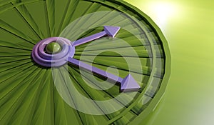 3d illustration render abstract modern background of a green clock. the concept of time is green energy