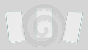 3d illustration rendering, a mockup smartphone silver in the background white