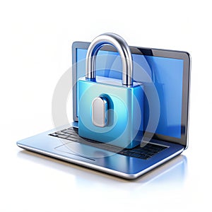 Cybersecurity 3D Illustration Isolated on White Background