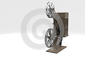 3D illustration of Retro film projector