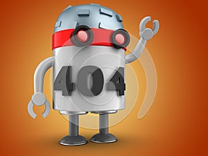 3d robot over orange