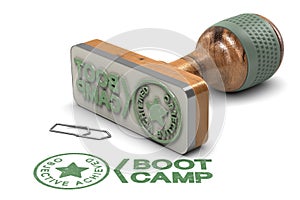 Boot Camp Concept. Objective Achieved Certificate over White Background photo