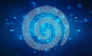 Lock on technology abstract background, Internet security background