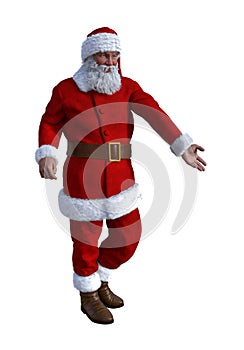 Illustration of Santa Claus with his hand out isolated on a white background