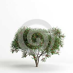 3d illustration of schinus terebinthifolia tree isolated on white background