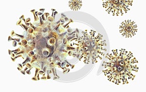 Corona virus, MERS virus, Meadle-East Respiratory Syndrome, 3D illustration photo