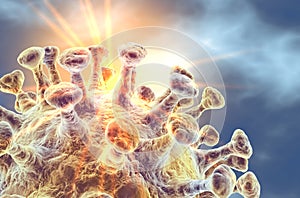 Coronavirus, Mers virus, middle east respiratory syndrome, 3D illustration