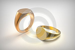 3D illustration of signet ring photo
