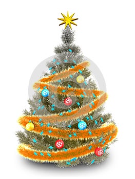 3d silver Christmas tree photo