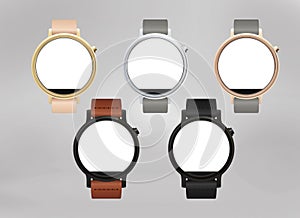 3D illustration of smart watch models photo