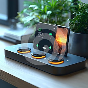 3D Illustration of a Smartphone Charging Station