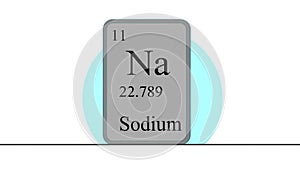Sodium. Element of the periodic table of the Mendeleev system