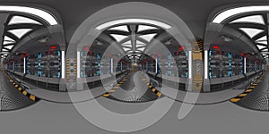 Spaceship Corridor 360 Environmental Map HDRI photo