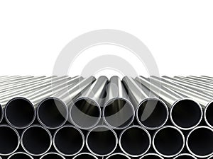 3d illustration of a stack of pipes isolated on white