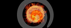 Sun fire on black background