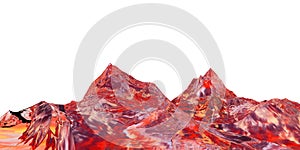 3D illustration of surreal jelly mountains