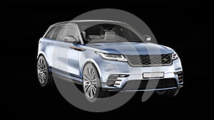 SUV car 3d model render with black background