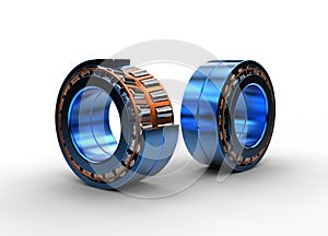 3D illustration of tapered roller bearing photo