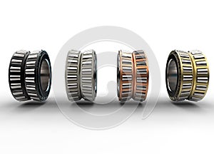 3D illustration of tapered roller bearings photo