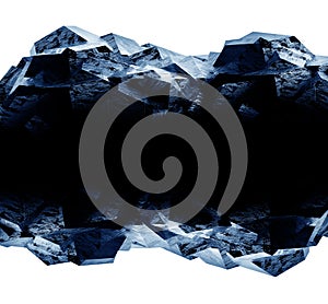 3d illustration of textured rock low poly shape